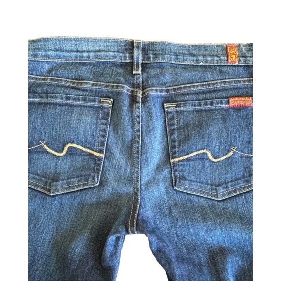 7 for all mankind bootcut jeans size 28 (altered length) medium wash made in USA - Picture 4 of 14